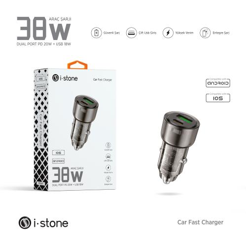 PD501 38W Dual Port Araç Şarj Başlığı