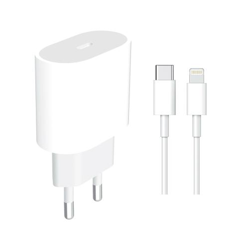 İQ-20i 20 Watt PD Charger + Type-C to Lightning Kablo