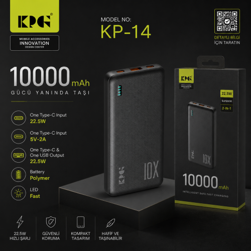 KPG Power KP-14 Taşınabilir Şarj Cihazı 10.000 Amper