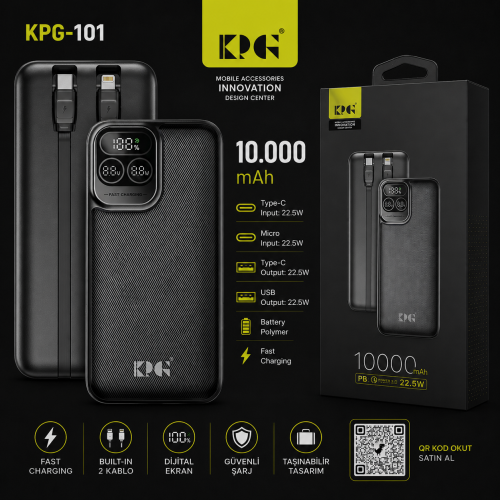 KPG Power KPG-101 Taşınabilir Şarj Cihazı 10.000 Amper KPG Power KPG-101 Taşınabilir Şarj Cihazı 10.000 Amper