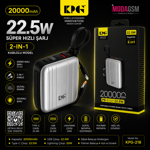 KPG Power KPG-218 Taşınabilir Şarj Cihazı 20.000 Amper