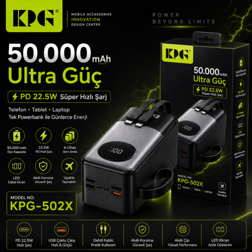 KPG Power KPG-502X Taşınabilir Şarj Cihazı 50.000 Amper
