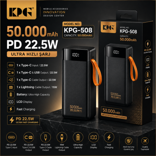 KPG Power KPG-508 Taşınabilir Şarj Cihazı 50.000 Amper