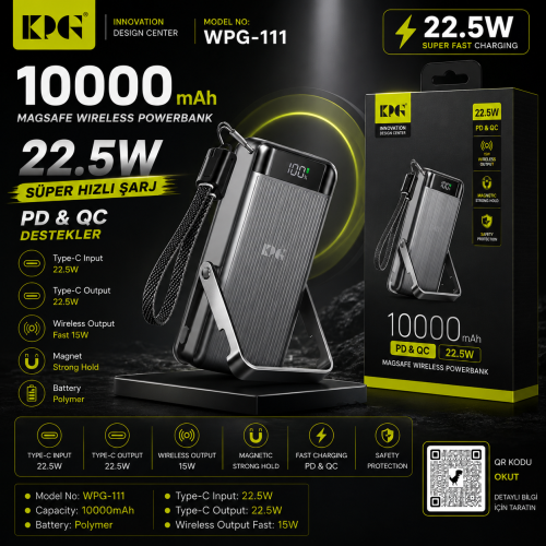 KPG Power WPG-111 Taşınabilir Şarj Cihazı 10.000 Amper KPG Power WPG-111 Taşınabilir Şarj Cihazı 10.000 Amper